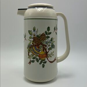 Mikasa Festive Spirit Thermos Pitcher Holidays  Coffee Tea Thermal Carafe